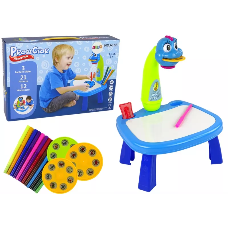 LEAN TOYS Projetor para Aprender a Desenhar Mesa Projetora Dinossauros