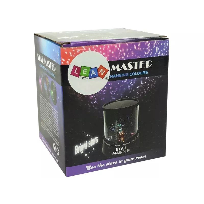 Projetor LEAN TOYS luz noturna de estrelas e planetas com pilhas