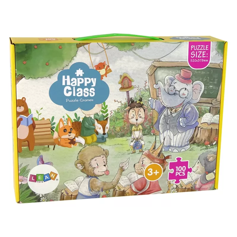 LEAN TOYS Puzzle Escola dos animais 100 peças