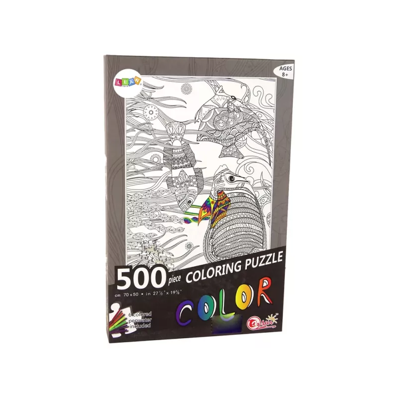 LEAN TOYS Puzzles para colorir 500 peças peixes oceano