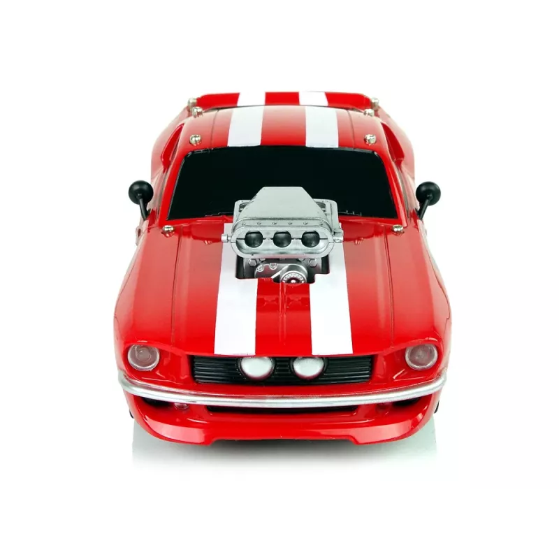 LEAN TOYS Carro desportivo R/C 1:16 vermelho faixas brancas piloto