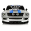 LEAN TOYS Carro desportivo R/C 1:16 prateado faixas azuis piloto