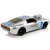 LEAN TOYS Carro desportivo R/C 1:16 prateado faixas azuis piloto