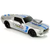 LEAN TOYS Carro desportivo R/C 1:16 prateado faixas azuis piloto