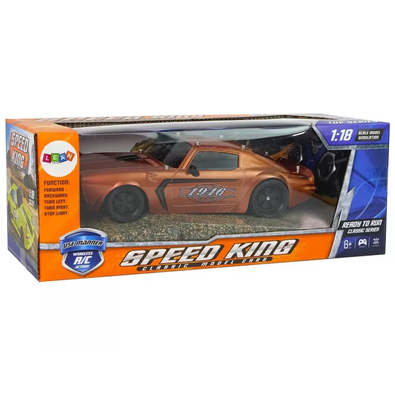 LEAN TOYS Carro desportivo R/C 1:18 castanho Champion piloto