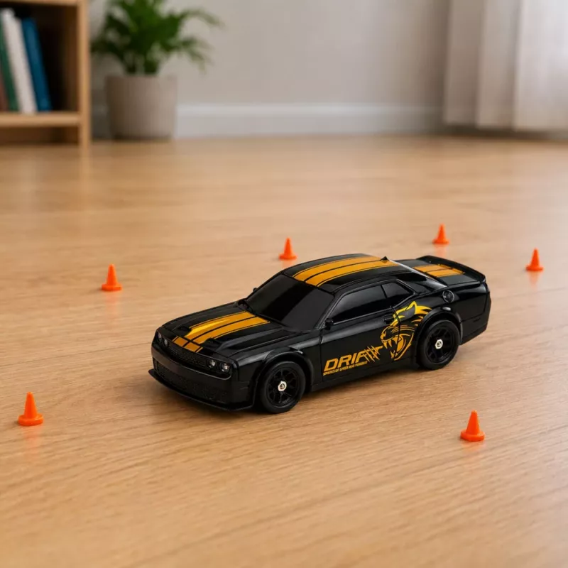 Carro desportivo RC drift LEAN TOYS 1:43 4WD carroçaria intercambiável Preto