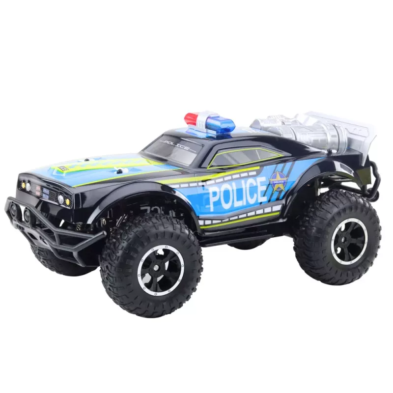 LEAN TOYS Carro de polícia RC todo-o-terreno 1:8 preto