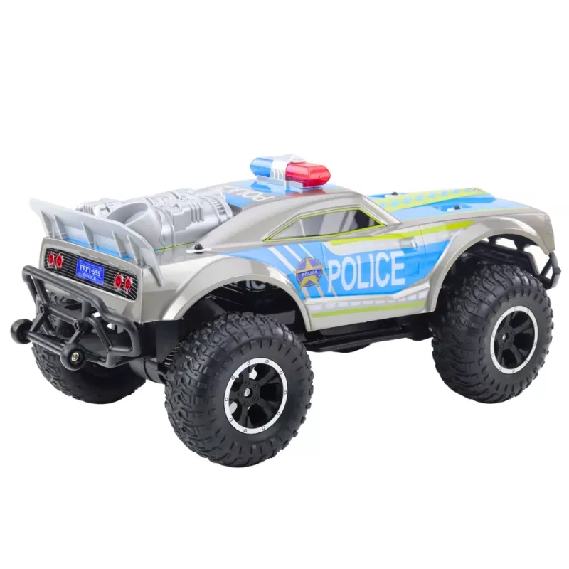 Carro de polícia RC todo-o-terreno LEAN TOYS 1:8 prateado