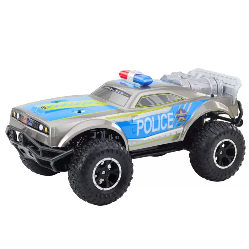 Carro de polícia RC todo-o-terreno LEAN TOYS 1:8 prateado