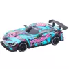 LEAN TOYS Carro de corrida RC com carroçaria turquesa iluminada, escala 1:16, controlo remoto 2,4 GHz