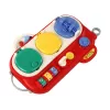 LEAN TOYS Quadro Sensorial de Aprendizagem Vermelho para Crianças - 12 Atividades Quadro de Atividades em Madeira