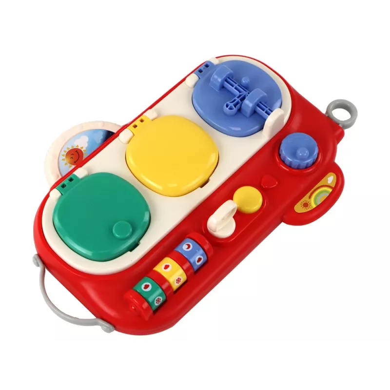 LEAN TOYS Quadro Sensorial de Aprendizagem Vermelho para Crianças - 12 Atividades Quadro de Atividades em Madeira
