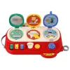 LEAN TOYS Quadro Sensorial de Aprendizagem Vermelho para Crianças - 12 Atividades Quadro de Atividades em Madeira
