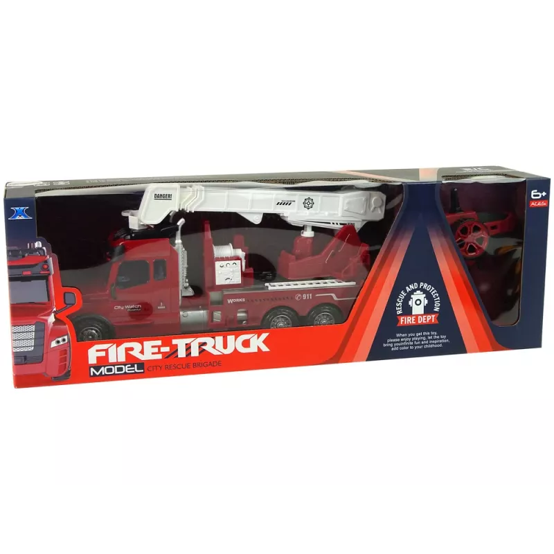 LEAN TOYS Carro de bombeiros telecomandado 2.4G com luz e som vermelho