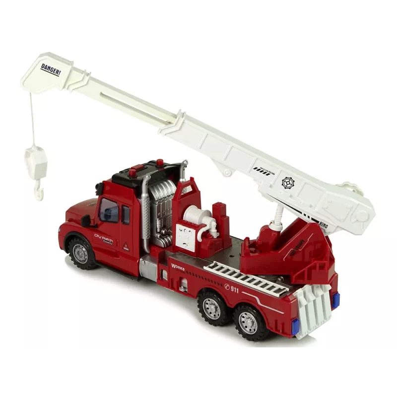 LEAN TOYS Carro de bombeiros telecomandado 2.4G com luz e som vermelho
