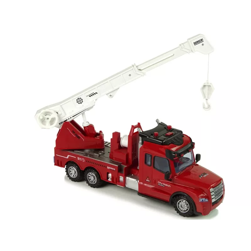 LEAN TOYS Carro de bombeiros telecomandado 2.4G com luz e som vermelho