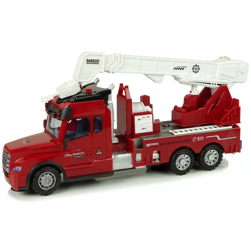 LEAN TOYS Carro de bombeiros telecomandado 2.4G com luz e som vermelho