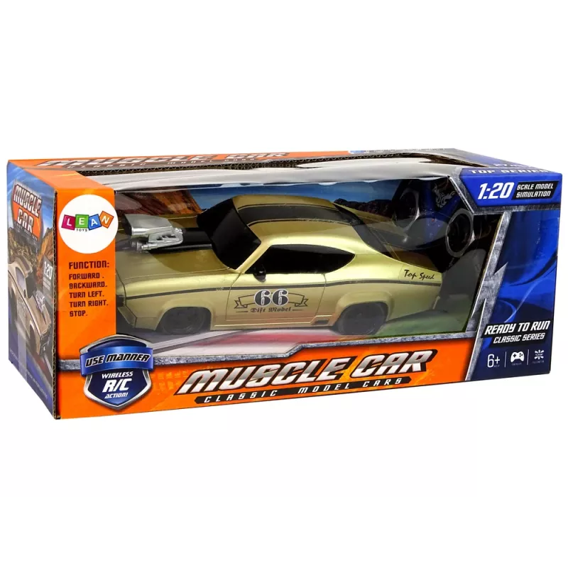 LEAN TOYS Carro desportivo telecomandado Classic 1:20 dourado piloto