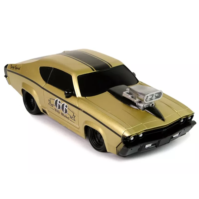 LEAN TOYS Carro desportivo telecomandado Classic 1:20 dourado piloto