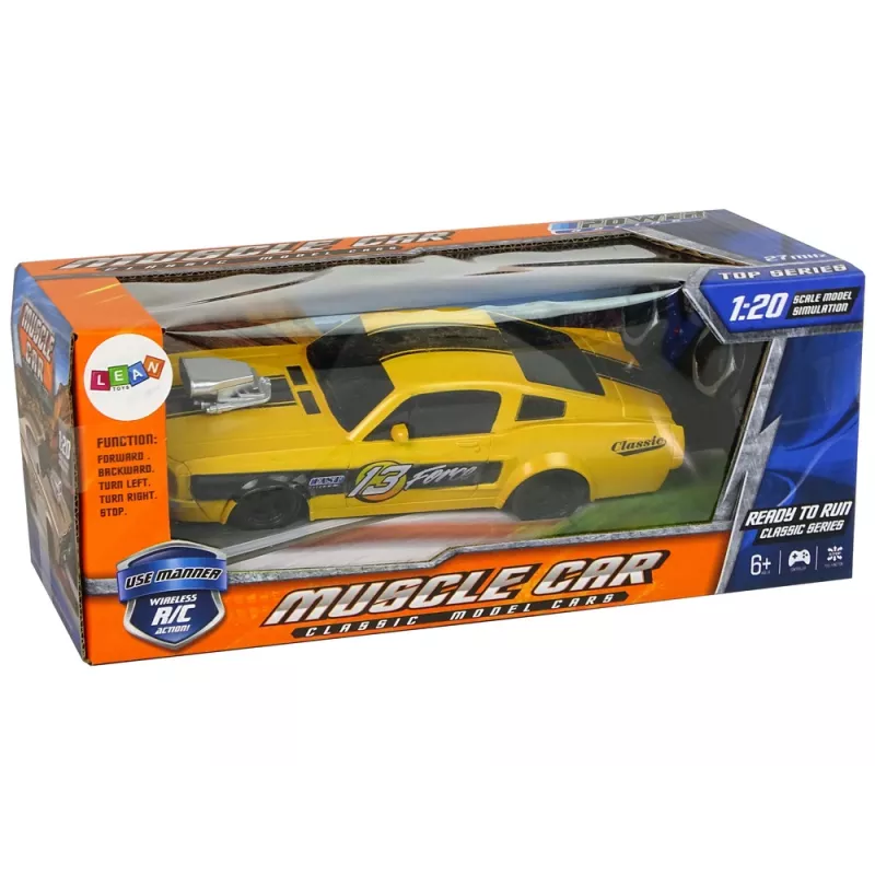 LEAN TOYS Carro desportivo telecomandado Classic 1:20 amarelo piloto