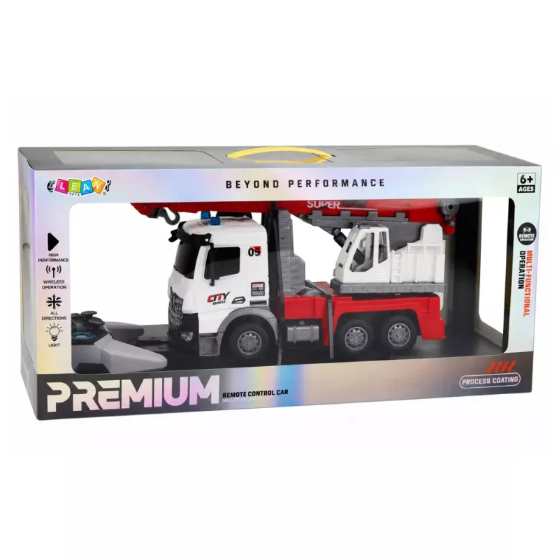 LEAN TOYS Ambulância com controlo remoto RC Grua giratória móvel 1:14