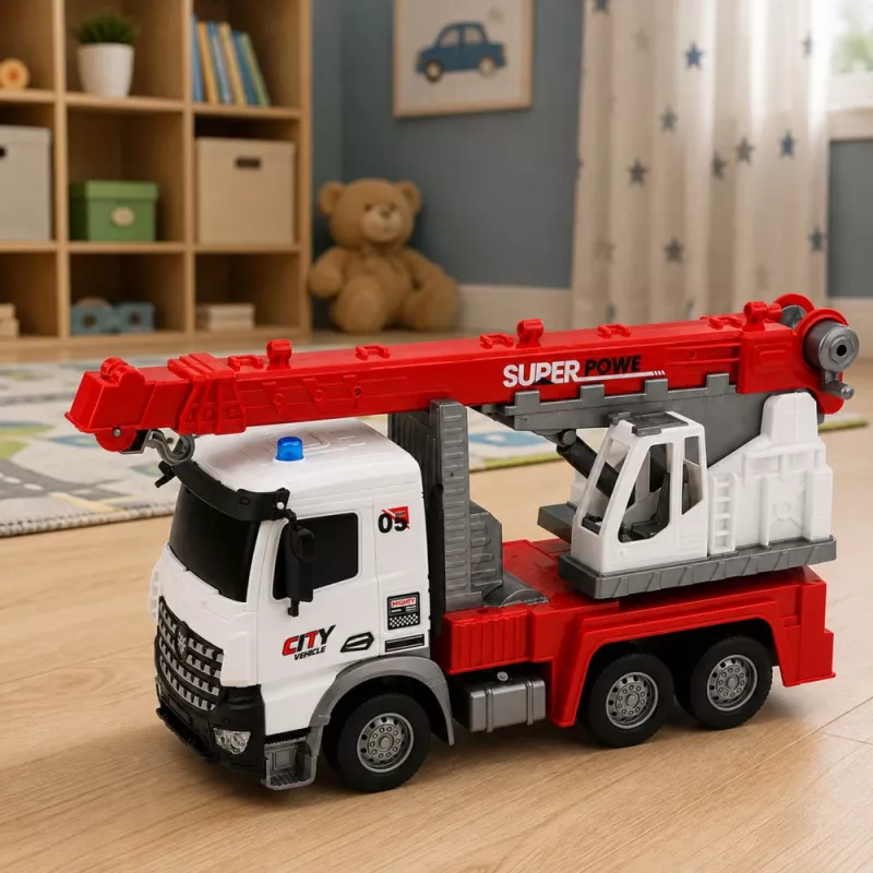 LEAN TOYS Ambulância com controlo remoto RC Grua giratória móvel 1:14
