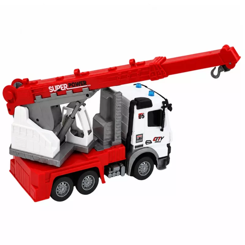 LEAN TOYS Ambulância com controlo remoto RC Grua giratória móvel 1:14