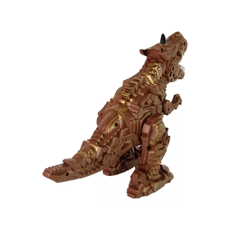 LEAN TOYS Dinossauro com controlo remoto e projeção de vapor castanho