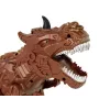 LEAN TOYS Dinossauro com controlo remoto e projeção de vapor castanho