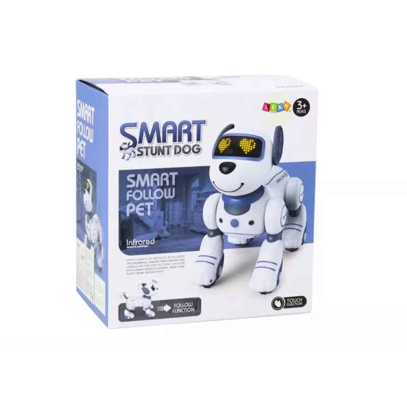 LEAN TOYS cão robô interativo telecomandado – dança, canta, comandos programáveis, azul