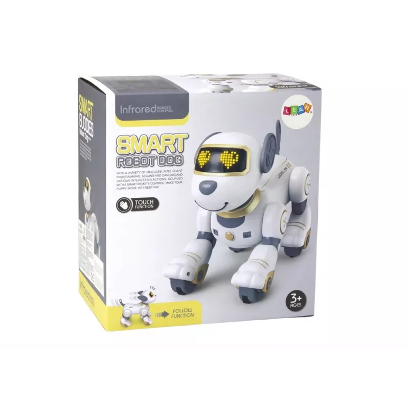 LEAN TOYS Cão Robô Interativo Telecomandado – dourado, dançante, programável, recarregável