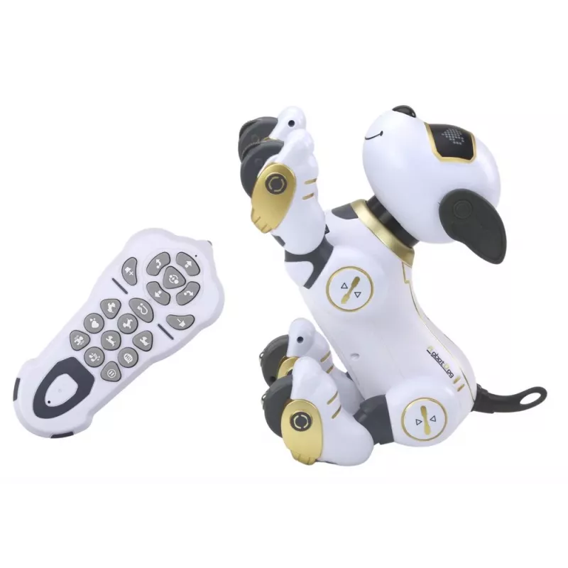 LEAN TOYS Cão Robô Interativo Telecomandado – dourado, dançante, programável, recarregável