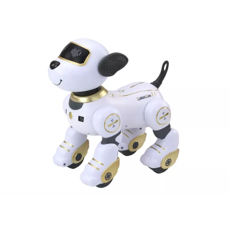 LEAN TOYS Cão Robô Interativo Telecomandado – dourado, dançante, programável, recarregável
