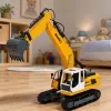 LEAN TOYS Escavadora RC crawler telecomandada com luz e som amarela 1:16