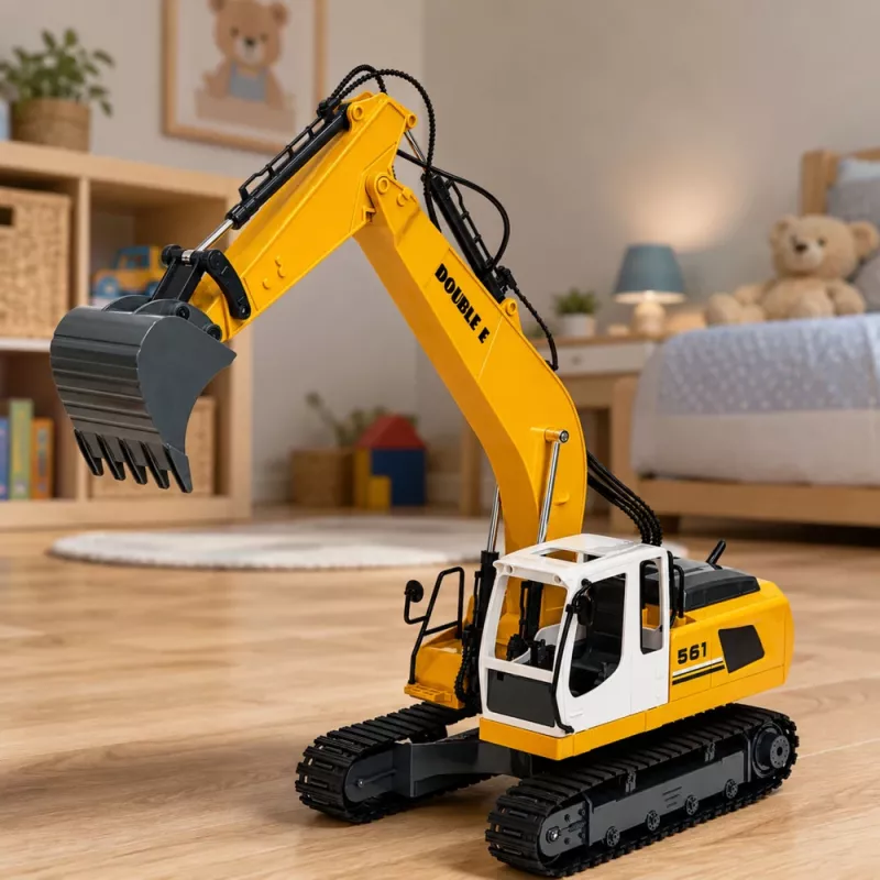 LEAN TOYS Escavadora RC crawler telecomandada com luz e som amarela 1:16