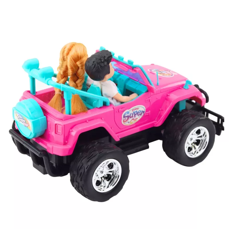 LEAN TOYS Carro todo-o-terreno telecomandado com bonecos rosa 1:16