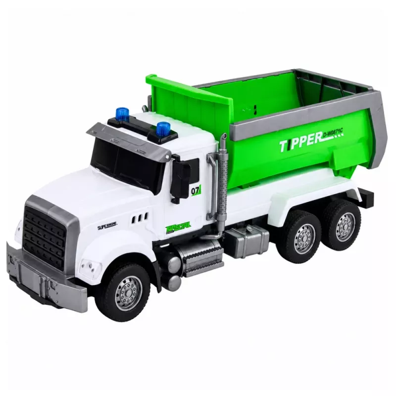 Camião basculante RC LEAN TOYS com caixa basculante móvel verde 1:14
