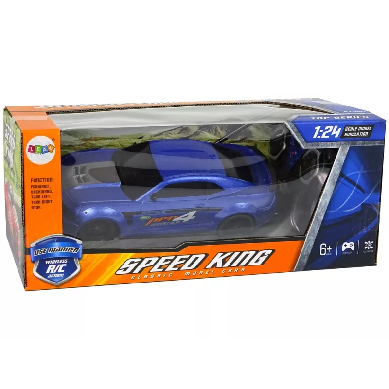 LEAN TOYS Carro desportivo telecomandado 1:24 Racing azul vidros fumados