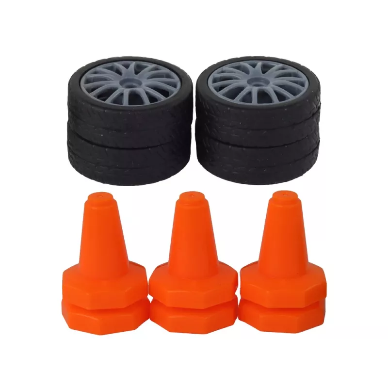 LEAN TOYS Carro desportivo telecomandado R/C 1:24 preto, rodas substituíveis