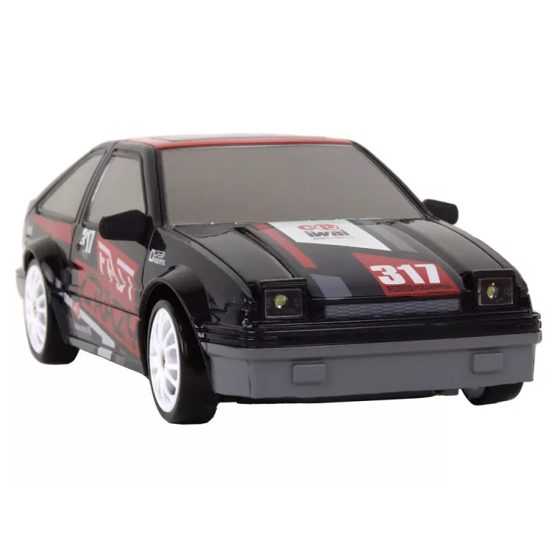 LEAN TOYS Carro desportivo telecomandado R/C 1:24 preto, rodas substituíveis