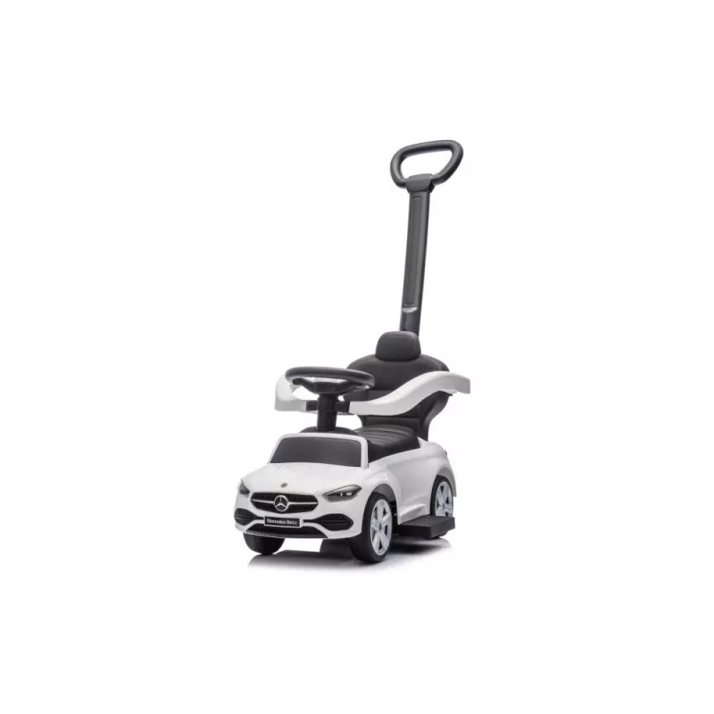 LEAN TOYS Carrinho de passeio com barra de empurrar Mercedes 3 em 1 branco
