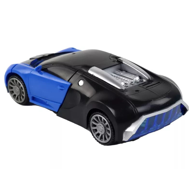 LEAN TOYS Carro robô 2em1 Bugatti azul efeitos de luz