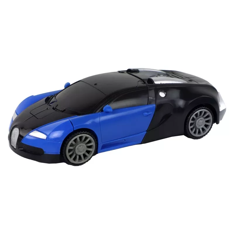 LEAN TOYS Carro robô 2em1 Bugatti azul efeitos de luz