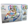 LEAN TOYS Cadeira de baloiço 2 em 1 azul zebra sons vibração