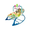 LEAN TOYS Cadeira de baloiço 2 em 1 azul zebra sons vibração