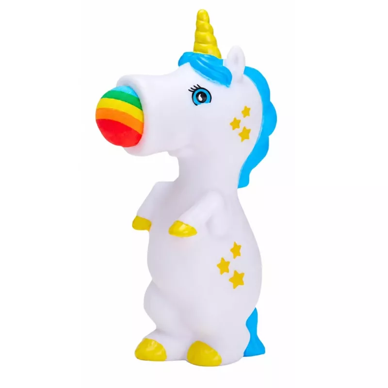 LEAN TOYS Lançador de bolas de borracha unicórnio para crianças 5 bolas