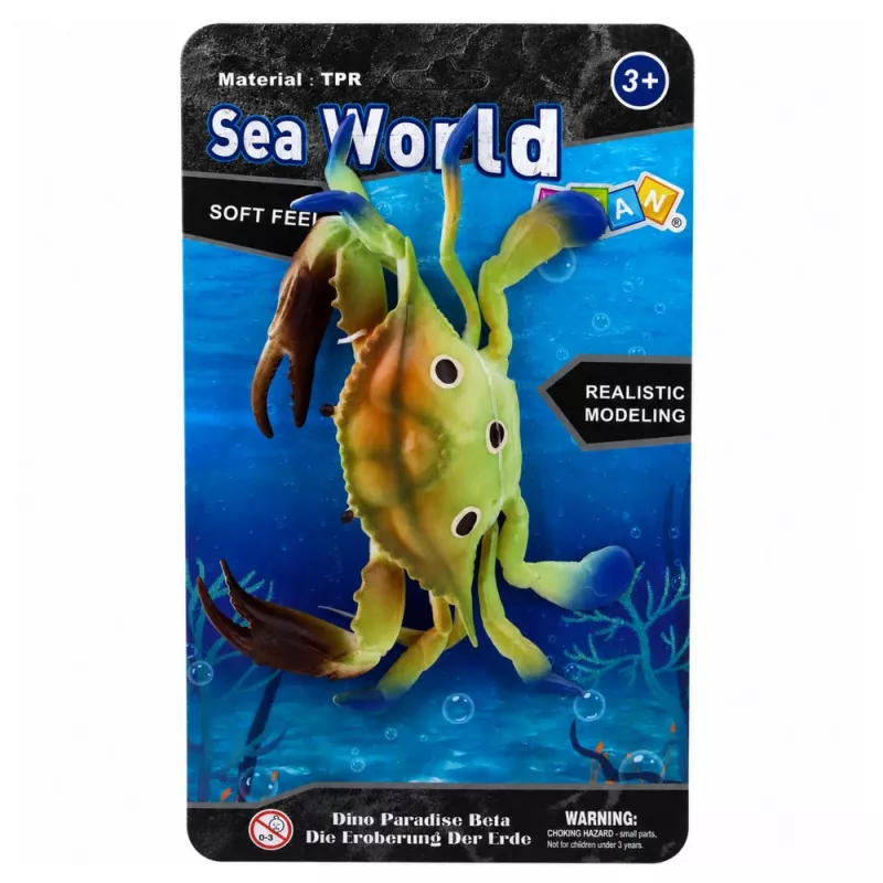 LEAN TOYS Figura de caranguejo de borracha esticável realista animal marinho 19cm