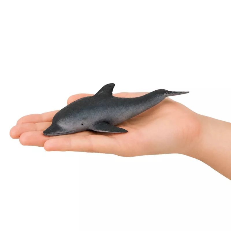 Figura de golfinho de borracha LEAN TOYS, macia e realista, TPR, cinzento-escuro, 17,5 cm