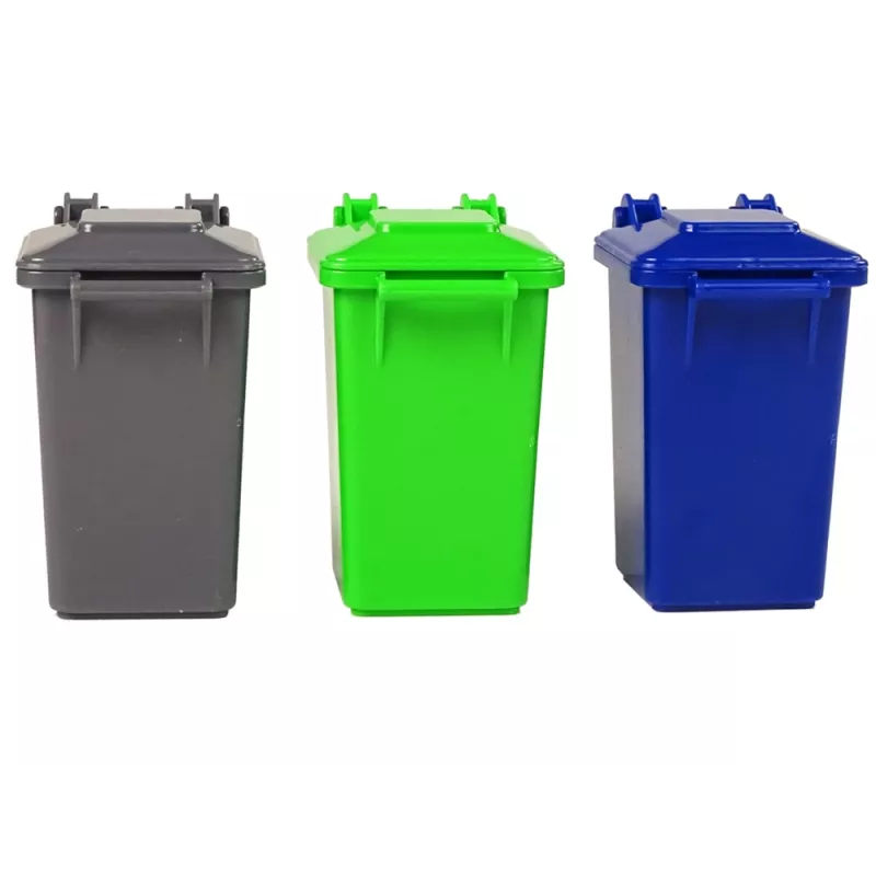 LEAN TOYS Camião do lixo com contentores verde-escuro com sons e luz