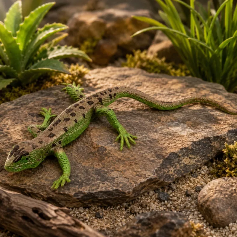 LEAN TOYS Sand Lizard Figura de borracha esticável realista 15 cm